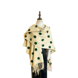 Polka Dot Tassel Shawl Women Vintage Wintercape_Cwocasl00092