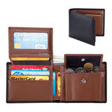 COWHIDE TRI FOLD WALLET MULTI FUNCTION RETRO WALLET_CWAB3709