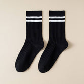 CLASSIC TWO STRIPES PRINT CREW SOCKS FOR WOMENS_CWMS1356