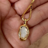 RETRO IRREGULAR PERSONALITY OVAL PENDANT NECKLACE_CWMM3843