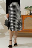 Women Fashion Over Knee Plaid Skirt_Cwbls122
