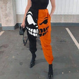 Sporty Black And Orange Harlan Straight-Leg Pants