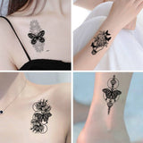BUTTERFLY SKETCH FLOWER ARM TATTOOS CHIC_CWMM8230