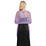 PEACOCK EMBROIDERED SEQUINED TASSEL CAPE_CWASC1077