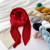 Cwasc2389_Wrinkled Solid Color Cotton And Linen Scarf