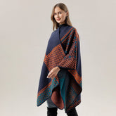 SHAWL SCARF FAUX CASHMERE SLIT CAPE_CWASC2261
