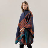 SHAWL SCARF FAUX CASHMERE SLIT CAPE_CWASC2261