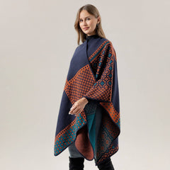 SHAWL SCARF FAUX CASHMERE SLIT CAPE_CWASC2261