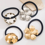 MINIMALIST GEOMETRIC METAL FLOWER HAIR TIE_CWAHA6201