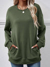 Cwohol0966_Winter Fleece Pocket Long-Sleeved Hoodie