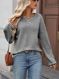 Waffle Round-Neck Solid-Color Knitted T-Shirt