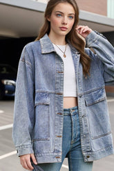 Cwjj00095_Vintage Classic Loose Fit Denim Jacket
