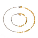 Two-Tone Gold Silver Twisted Chain Necklace