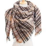 NEW LARGE PLAID TRIANGLE SCARF SPRING TO WINTER_CWASC0108