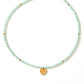 12 MONTH CUT STONE NECKLACE WITH HEART PENDANT_CWMM8851