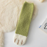 Women Padded Coral Fleece Cat Claw Socks_Cwms0331