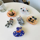 HALLOWEEN PUMPKIN BAT GHOST SKULL CLAW HAIR CLIP_CWASC1587