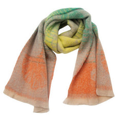 GINKGO JACQUARD SCARF LOOP YARN FRINGE WINTER_CWASC0864