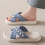 SUMMER BEACH SHOES PEARL CHAIN SANDALS_CWSHS0672