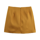 Womens Shiny Skirt With Bow, Chic French Look_Cwdsd8345