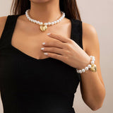 IMITATION PEARL HEART SHAPED PENDANT NECKLACE_CWAJE1166