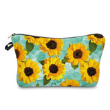NEW PRINTED SUNFLOWER FLOWER COSMETIC BAG_CWAB2263