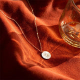 SIMPLE BIG SUN ROUND PENDANT NECKLACE_CWMM5660