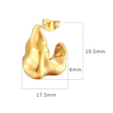 18K MOON HOLLOW OPEN CHUNKY HOOP POST EARRINGS_CWAJE0557