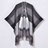 SIMPLE TASSEL PATTERN WIDE HORIZONTAL STRIPE SHAWL_CWASC0939