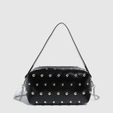 MUSHROOM STUDDED TOTE BOWLING SHOULDER BAG_CWAB5712