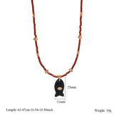 ANIMAL FISH NECKLACE WITH GEM AND STEEL_CWMM7531