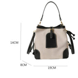 CANVAS CONTRAST BUCKET BAG SHOULDER BAG_CWAB1589