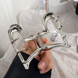 BRIGHT SURFACE HEART SHAPED METAL MINI HAIRPIN_CWAHA0726