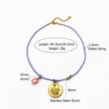 HANDMADE ROPE ZODIAC NECKLACE WITH ZIRCON_CWMM8841