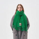 SOLID COLOR FAUX CASHMERE SCARF WINTER WRAP_CWASC2303