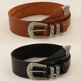 ALL MATCH DECORATIVE RETRO NICHE BLACK TPE BELT_CWMM3946