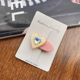 CHILDRENS CUTE HEART SHAPED DIAMOND HAIRPIN_CWAHA0730