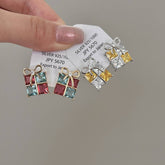 SQUARE ZIRCONIA BOW EARRINGS AND EARRINGS_CWAJE2029