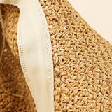 SUN PROTECTION STRIPED STRAW BUCKET HAT_CWAH1426