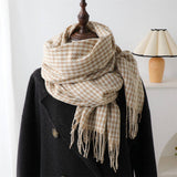 Vintage Houndstooth Faux Cashmere Scarf-Long Wrap_Cwasc1445
