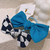 NEW CHECKERBOARD BOW HAIR ROPE_CWAHA0757