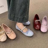 RHINESTONE STRAP FLAT MARY JANE BOW BALLET FLATS_CWSHF0118