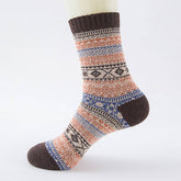 ALPACA VINTAGE FLORAL PATTERN CREW SOCKS_CWMS0205