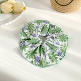 Large Pleated Floral Intestine Style Hair Ties