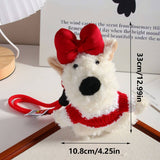 Westie Dog Plush Keychain With Messy Style_Cwmm7821