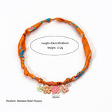 SILK SCARF NECKLACE WITH BUTTERFLY PENDANT_CWMM8799