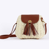 NEW RATTAN SMALL FRESH SOLID COLOR HAND WOVEN BAG_CWAB4697