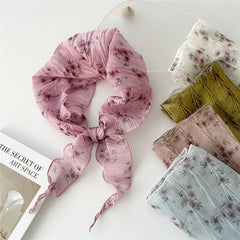 PLEATED EMBOSSED TRIANGLE SCARF CHIC NECK WRAP_CWASC0853