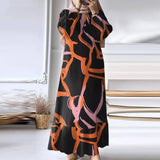 Stylish Puffed Sleeves Vintage Hem Ruffled Dress