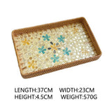 RATTAN COLORFUL SHELL CREATIVE HANDMADE FRUIT PLATE_CWMM4402